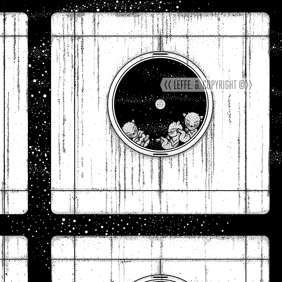 Dreaming Demons: Nakagin Capsule Tower, Tokyo, Giclée print by Leffe Goldstein. 夢見る悪魔。中銀カプセルタワービル。版画。アートプリント。